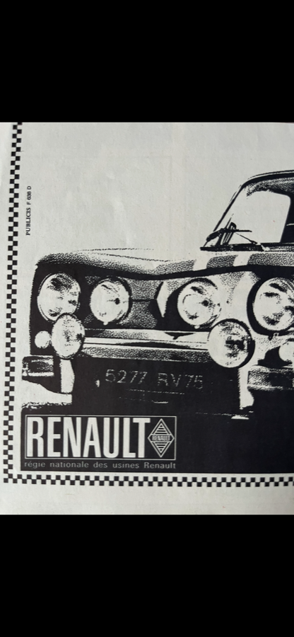 Vintage Renault 8 Gordini1966 advertisement