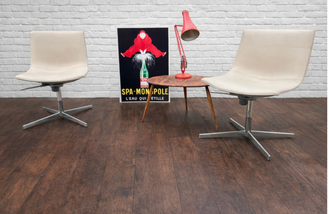 ARPER CATIFA 60 SWIVEL CHAIR STUDIO / OFFICE - CREAM LEATHER - PAIR