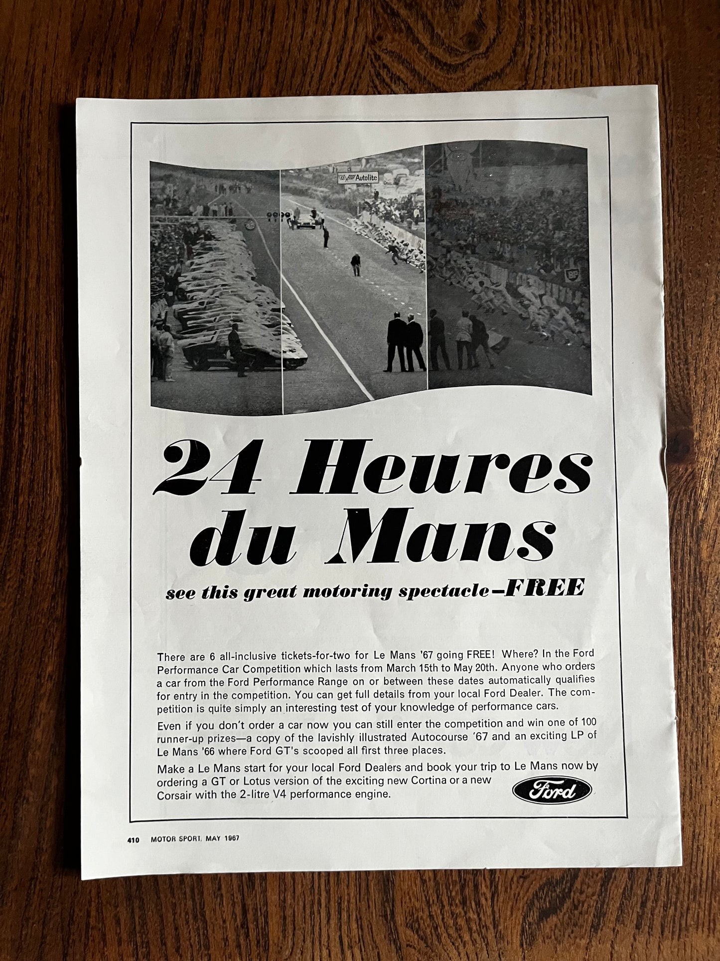 Ford Le Mans original vintage advertisement 1967