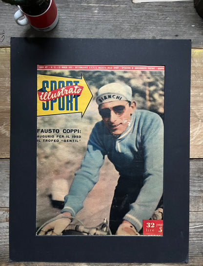 (Vintage Cycling Print - Fausto Coppi 1953