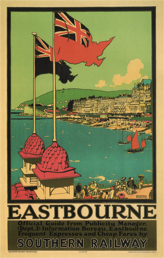 Vintage Art deco Travel poster - Eastbourne c1929