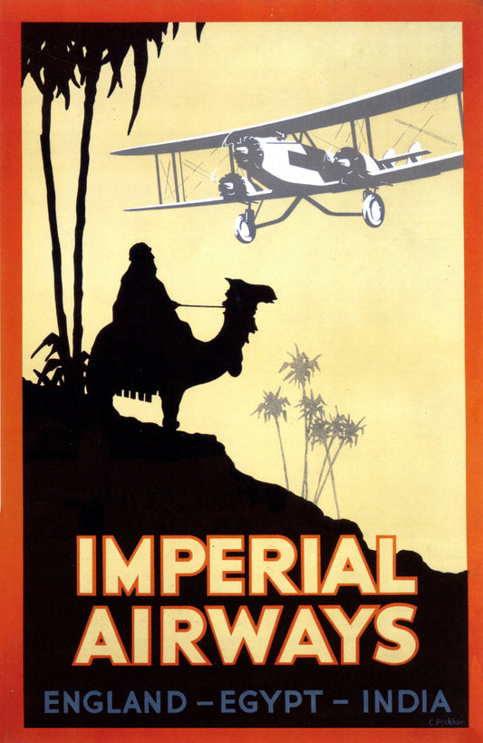 Vintage Art Deco Travel poster - Imperial Airways Egypt India c1927