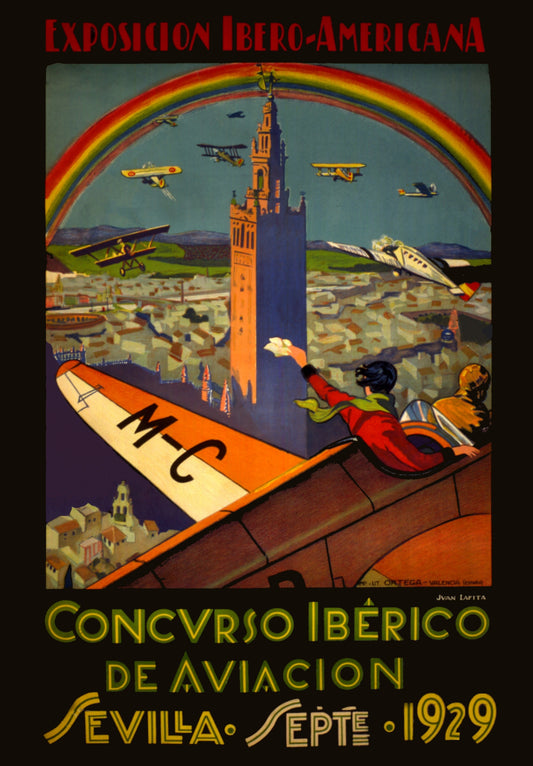 Sevilla 1929 - Concurso Ibérico de Aviación Poster