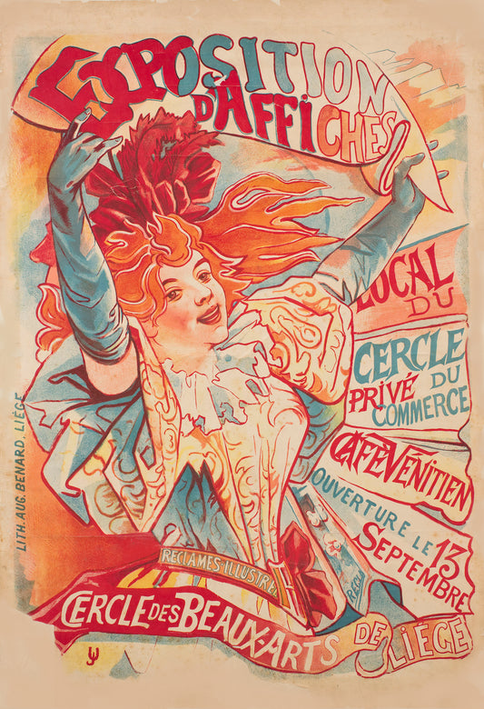 Belgian vintage Travel poster - Exposition d’affiches, c1896 Jean Ubaghs