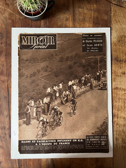 Vintage Tour de France cycling print 1949 San Sebastián - Pau