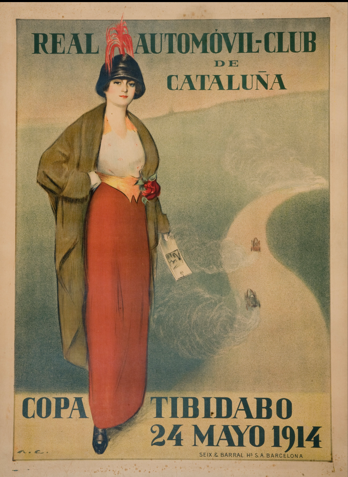 Automobil club de catalunya 1914 Poster Ramon Casas