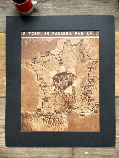 1948 vintage Tour de France map