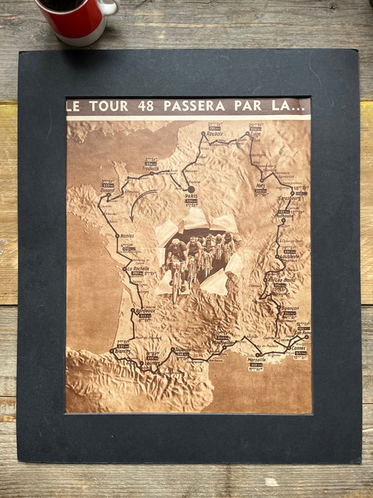 1948 vintage Tour de France map