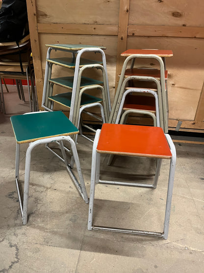 Vintage school Stacking lab stools