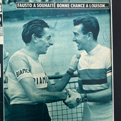 Fausto Coppi / Louison Bobet  original vintage cycling print 1955
