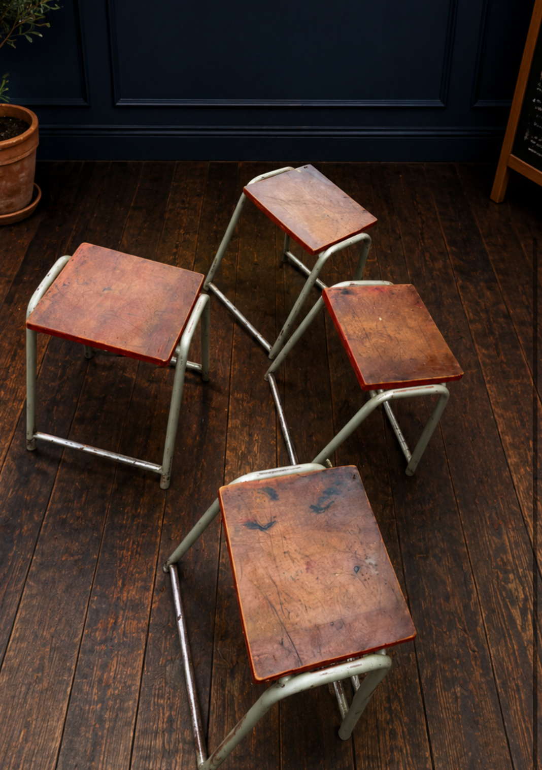 Set of Vintage School Lab Stools - Kitchen / cafe