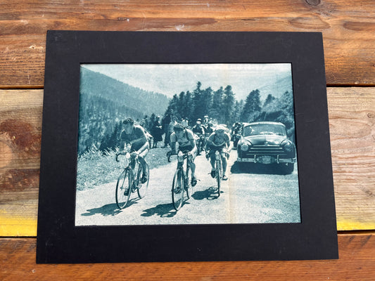 Vintage Cycling Print - Tour de France, Louison Bobet, Original  1955