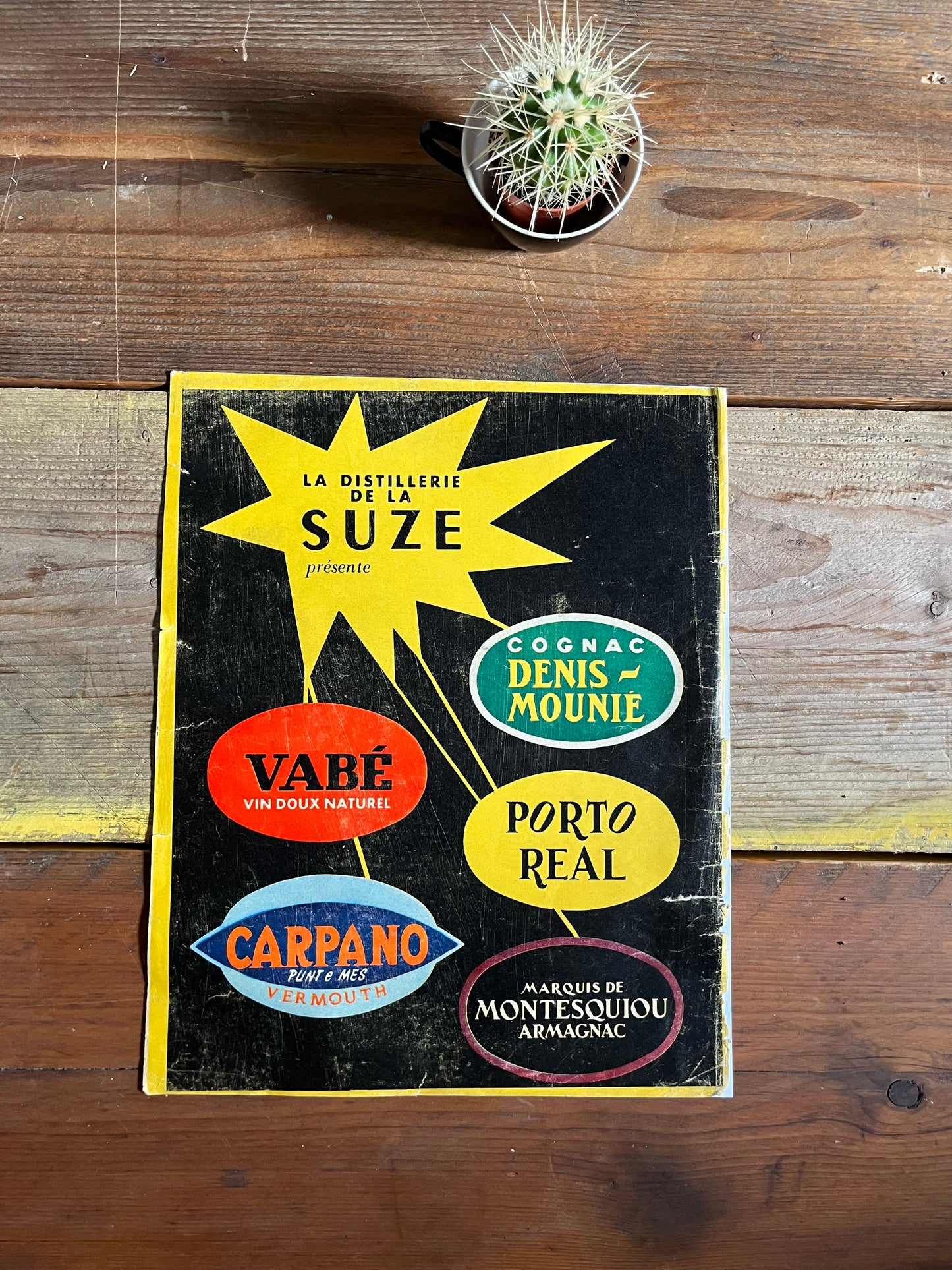 Vintage original advertising Print - Carpano, Suze, France, 1950'S