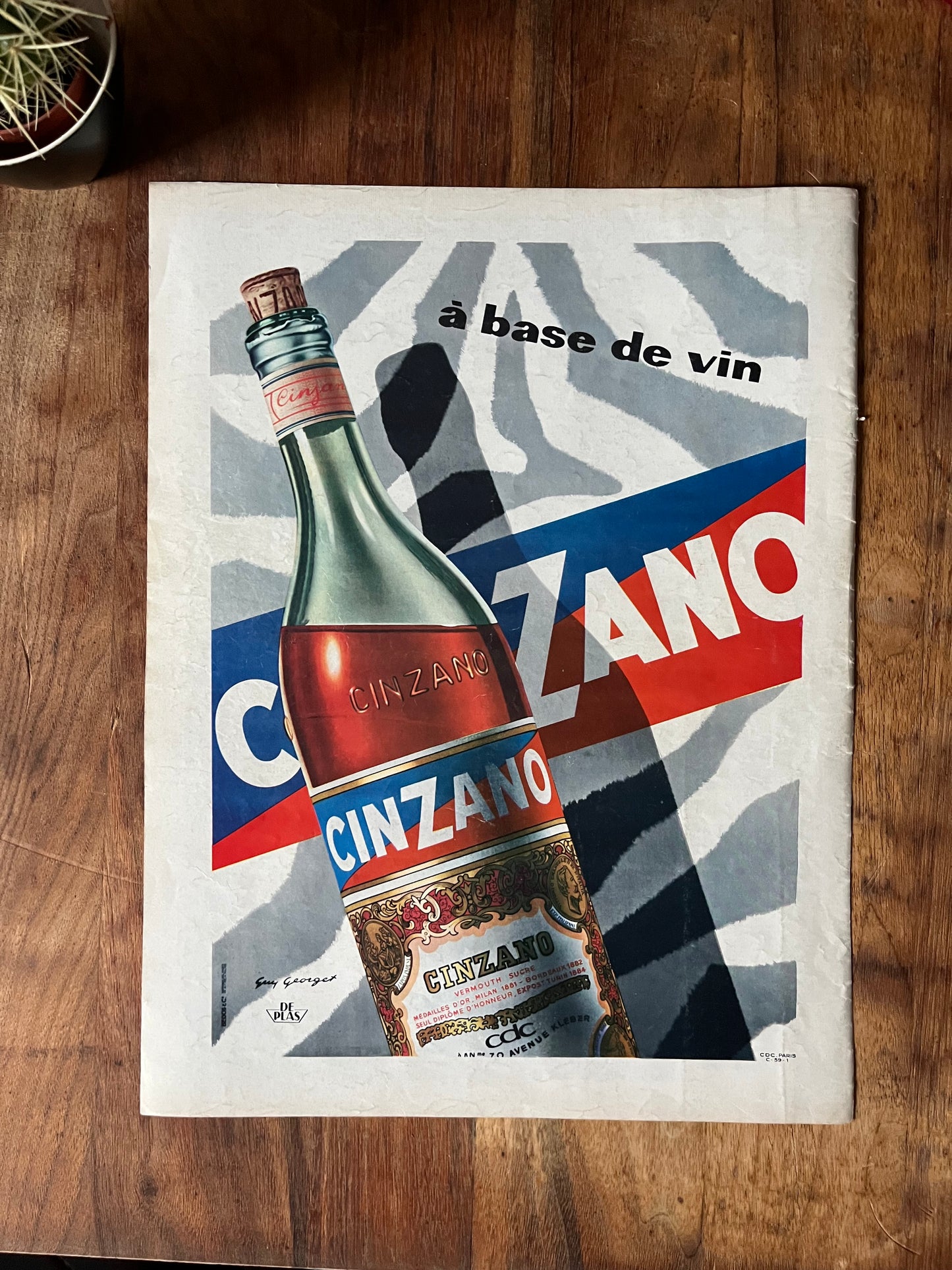 Cinzano Vermouth, Vintage Advertising Print -1950s