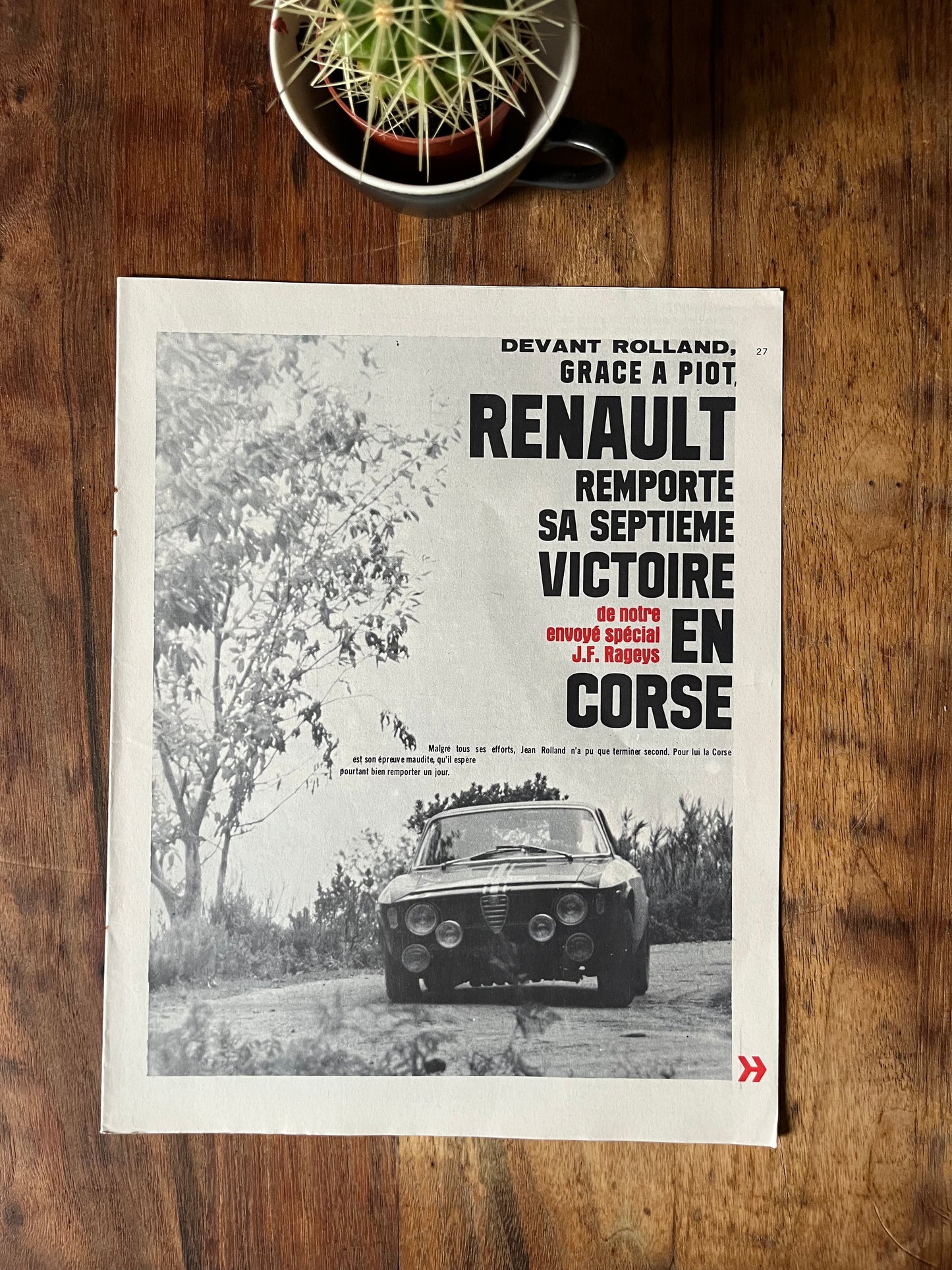 Vintage Alfa Romeo Corsica rally magazine print 1967