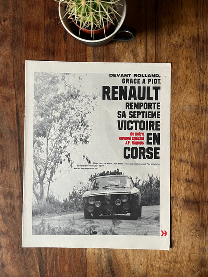 Vintage Alfa Romeo Corsica rally magazine print 1967