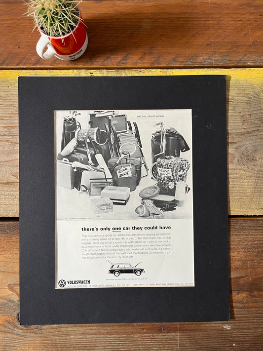 Vintage VW Volkswagen Squareback Type 3 advertising print - 1960s
