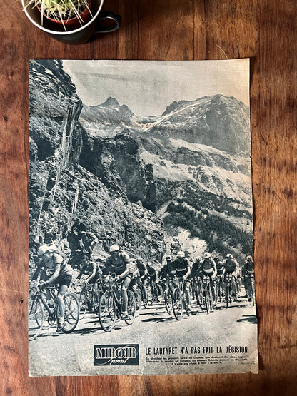 Vintage Tour de France cycling print - Mt Lautaret