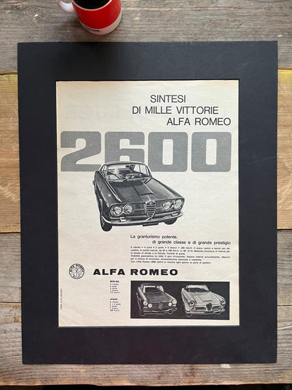 Vintage Alfa Romeo 2600 advertisement 1960s print