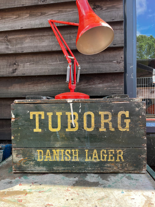 Tuborg Danish beer crate with lid c1950s