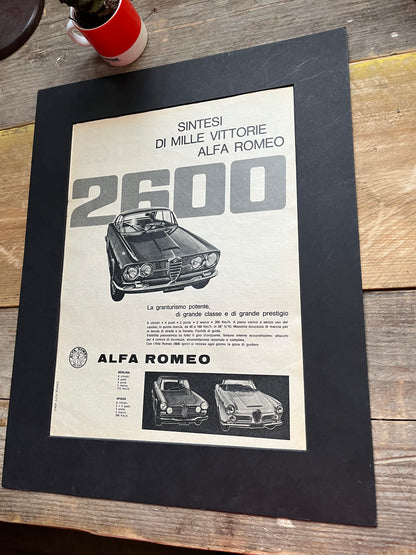 Vintage Alfa Romeo 2600 advertisement 1960s print