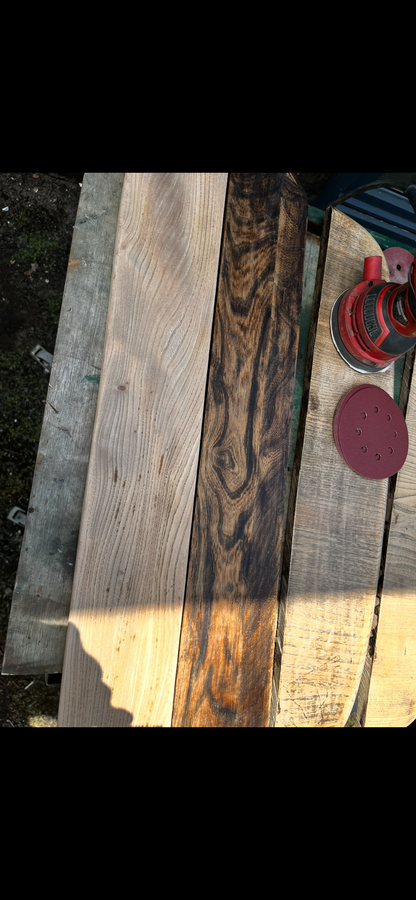 Custom made reclaimed elm shelving