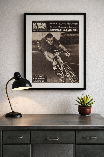 Vintage Cycling Print - Tour de France, Ercole Baldini Original 1958 unframed