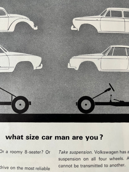 Vintage VW Volkswagen Beetle advertising print - 1960s