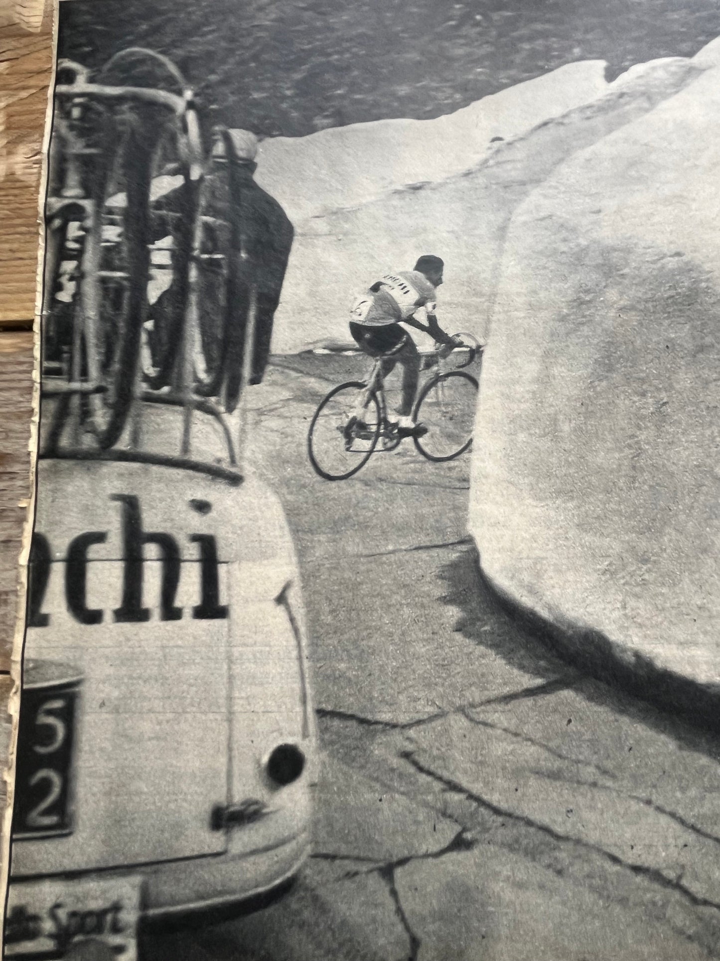 Vintage Cycling Print - Fausto Coppi, Stelvio Pass, Bianchi Original, 1953