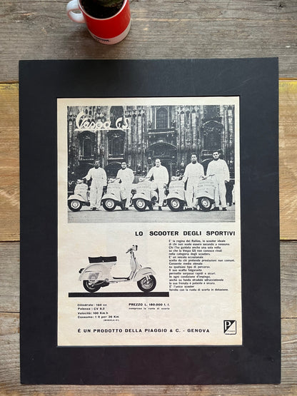 Vintage Vespa scooter advertisment print 1963