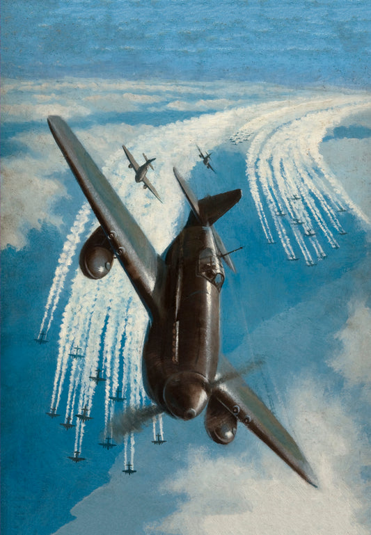 Fighter jet vintage poster WW2