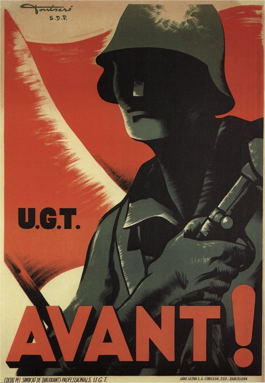 Spanish civil war poster "Avant" c1936