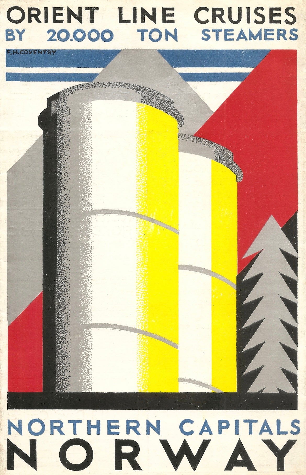 Vintage travel advertisement Norway c1925 Northern capitals