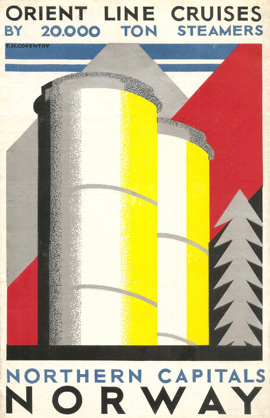 Vintage travel advertisement Norway c1925 Northern capitals