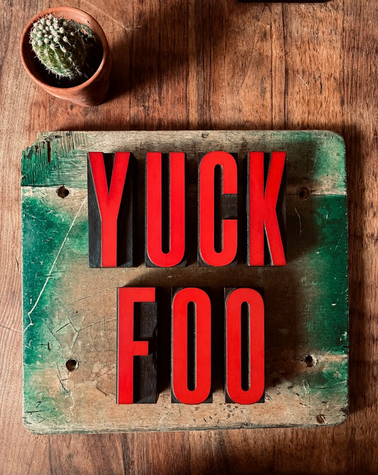 Yuck Foo artwork reclaimed Printing blocks