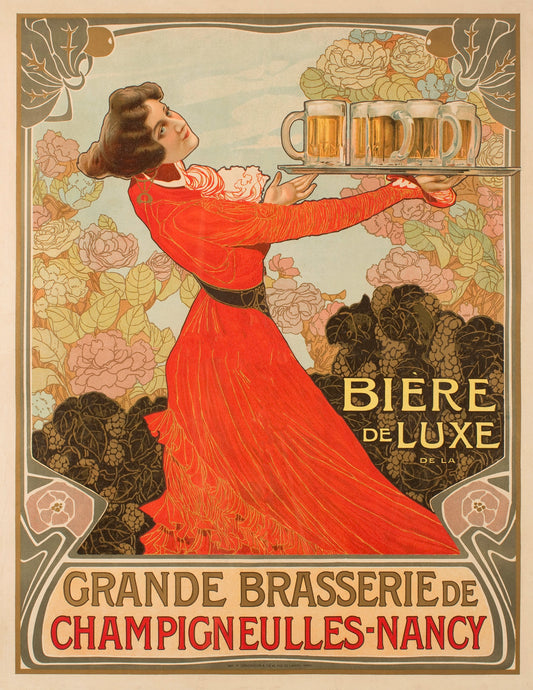 Grande Brasserie de Champigneulles French beer poster c1890s