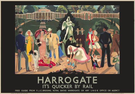 Harrogate vintage railways poster c1930s