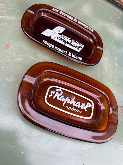 St Raphael brown glass bar ashtray x1 c1970s