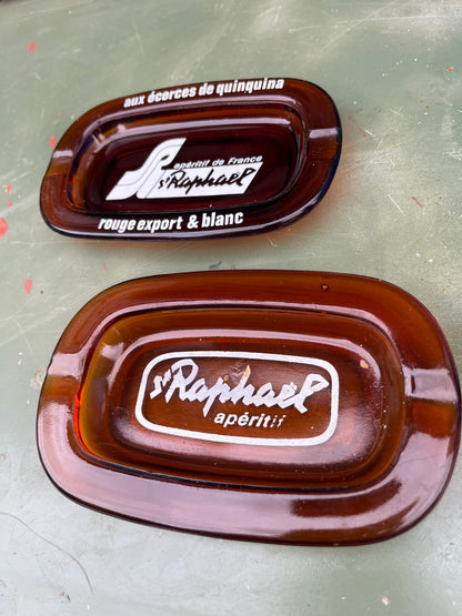 St Raphael brown glass bar ashtray x1 c1970s