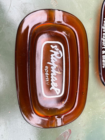 St Raphael brown glass bar ashtray x1 c1970s