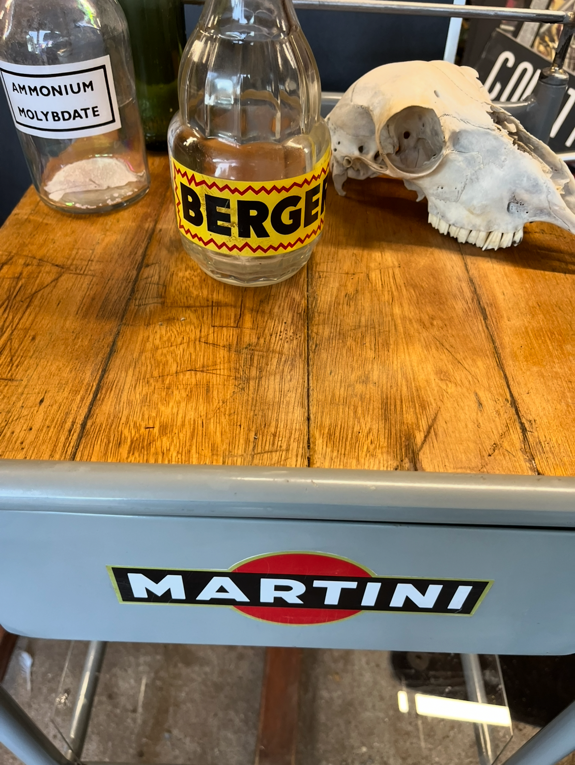 Martini logo drinks trolley