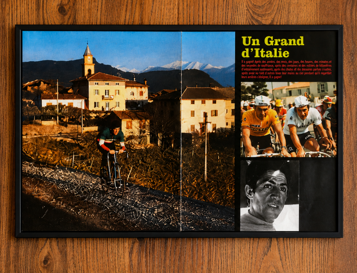Vintage Tour de France cycling print Eddy Merckx / Francesco Moser 1973