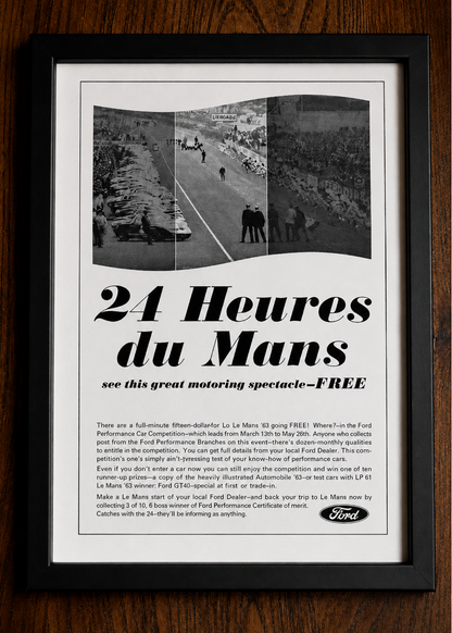 Ford Le Mans original vintage advertisement 1963