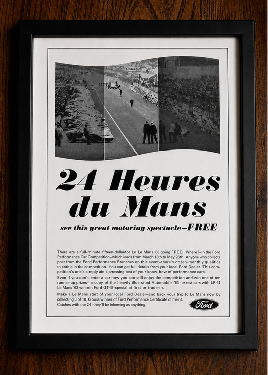 Ford Le Mans original vintage advertisement 1963