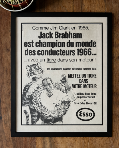 Vintage Esso 1966 advertising print Jack Brabham