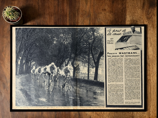 Vintage Tour de France cycling print Brest-Nantes c1958