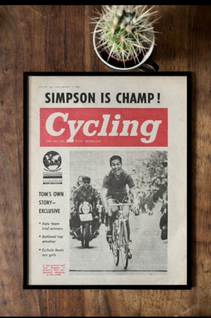 Tom Simpson 1963 original Cycling magazine “Simpson is champ”