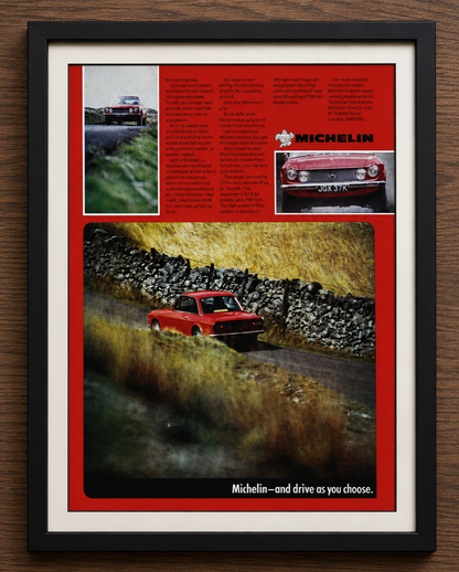 Vintage Michelin Lancia Fulvia Advertisement c1970