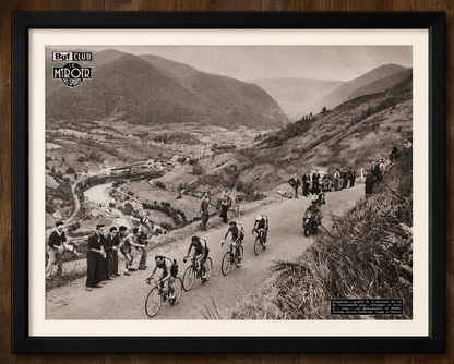 Vintage Tour de France cycling print c1951 Coppi Geminiani