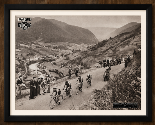 Vintage Tour de France cycling print c1951 Coppi Geminiani